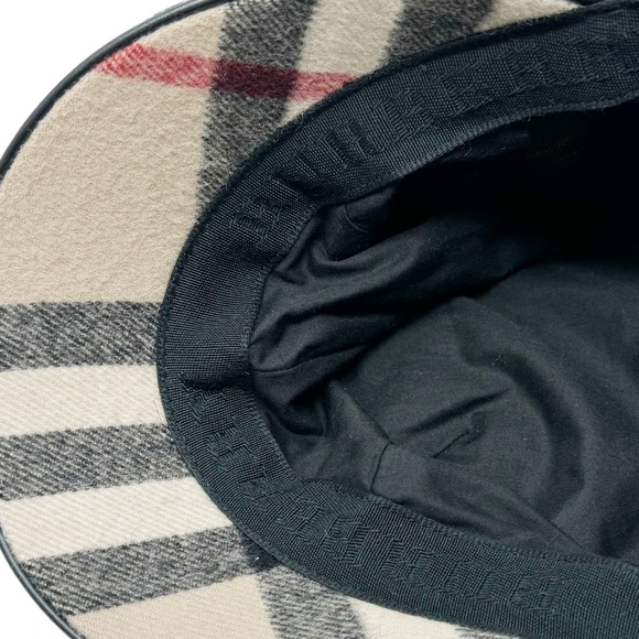 Burberry Wool Cashmere Check Newsboy Cap Hat Size M Nova Check Plaid $760 Retail - Picture 4 of 6